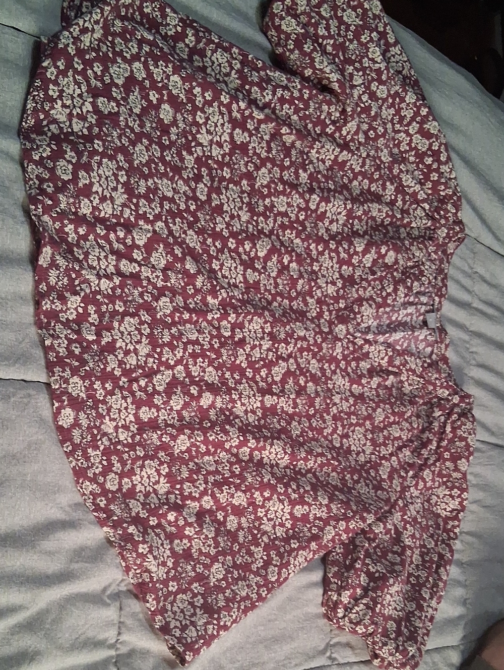Falls Creek Burgundy Floral V-Neck Tunic